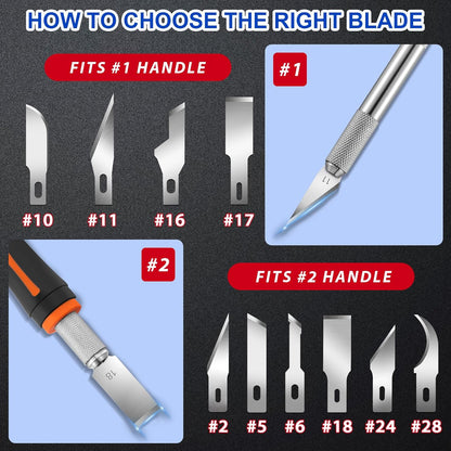 150 PCS Exacto Knife Blades #17, SK5 Hobby Knife Replacement Blades | Flat-Edge Art Knife Blades for Chiseling and Trimming, Controlled-Cutting Craft Knife Blades for Paper, Wood and Leather