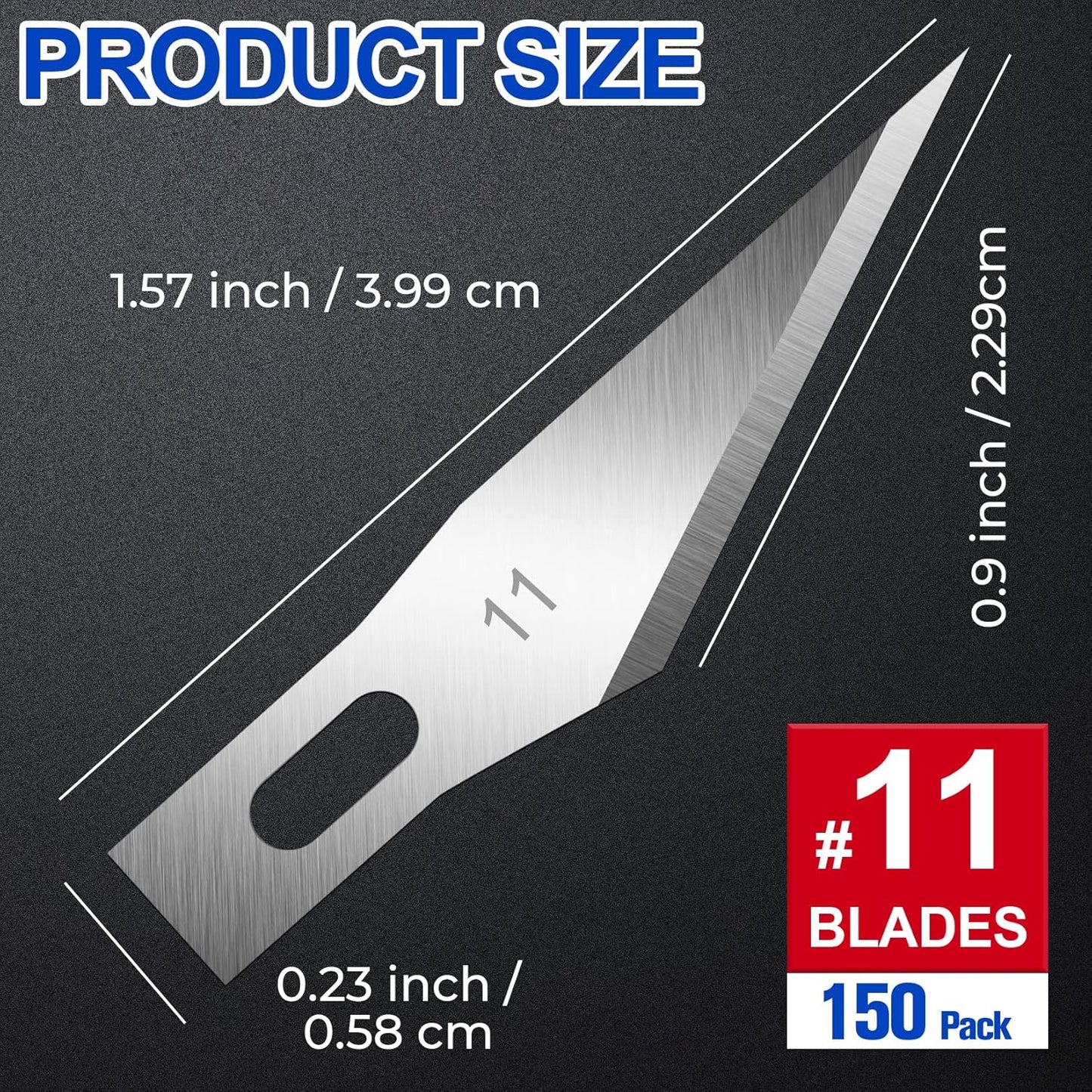 150 PCS Exacto Knife Blades #17, SK5 Hobby Knife Replacement Blades | Flat-Edge Art Knife Blades for Chiseling and Trimming, Controlled-Cutting Craft Knife Blades for Paper, Wood and Leather
