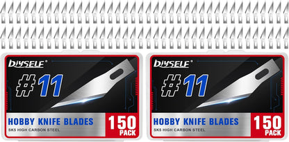 150 PCS Exacto Knife Blades #17, SK5 Hobby Knife Replacement Blades | Flat-Edge Art Knife Blades for Chiseling and Trimming, Controlled-Cutting Craft Knife Blades for Paper, Wood and Leather