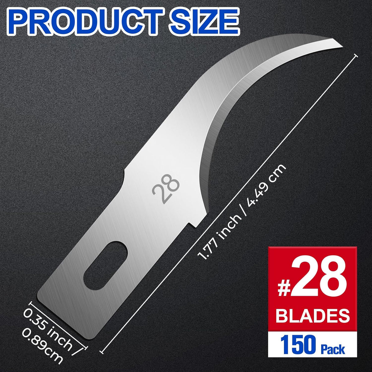 150 PCS Exacto Knife Blades #17, SK5 Hobby Knife Replacement Blades | Flat-Edge Art Knife Blades for Chiseling and Trimming, Controlled-Cutting Craft Knife Blades for Paper, Wood and Leather