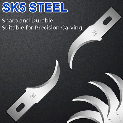 150 PCS Exacto Knife Blades #17, SK5 Hobby Knife Replacement Blades | Flat-Edge Art Knife Blades for Chiseling and Trimming, Controlled-Cutting Craft Knife Blades for Paper, Wood and Leather