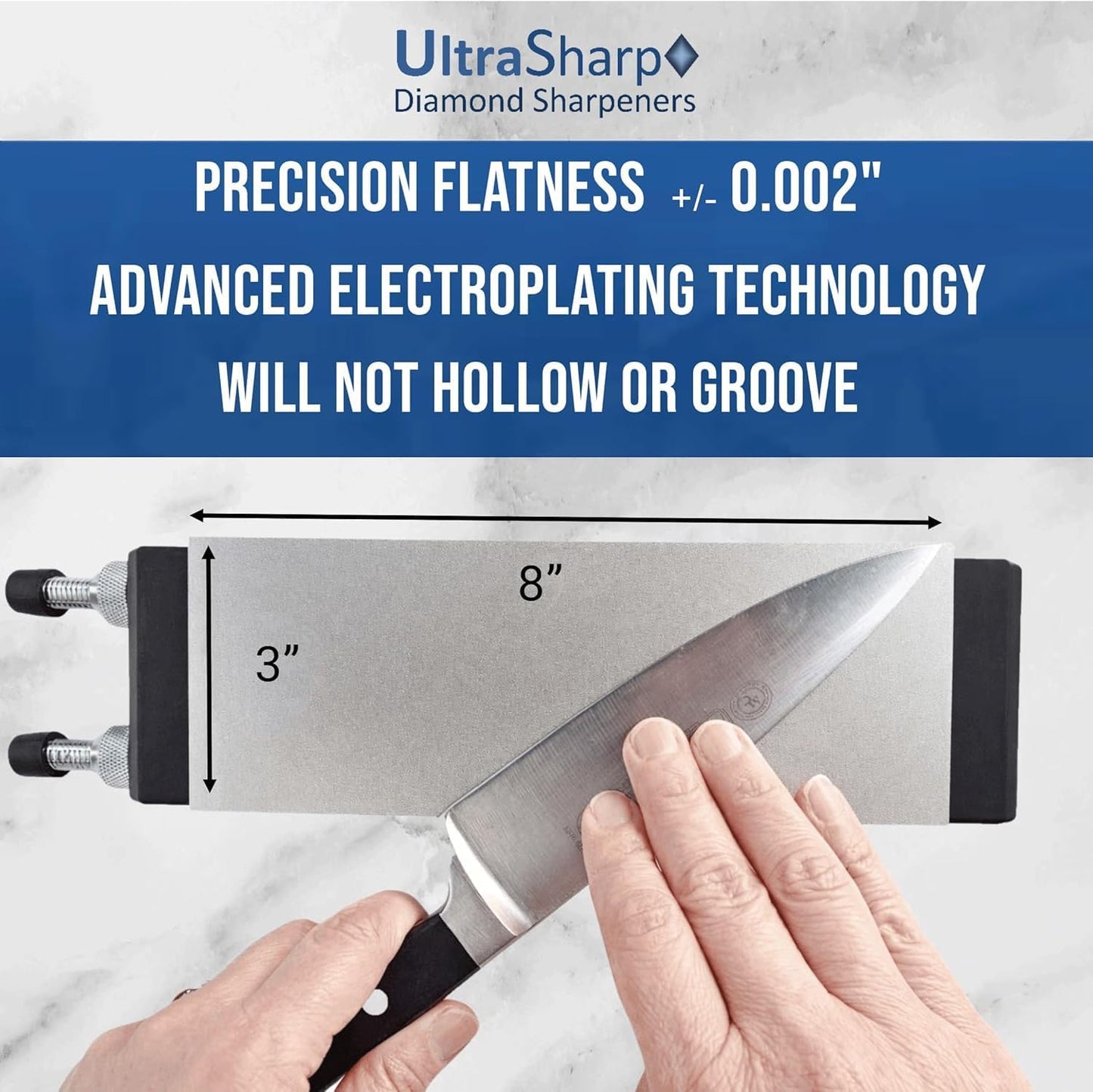 Ultra Sharp Diamond Sharpening Stone Set - Fine/Extra Fine - 8 x 3