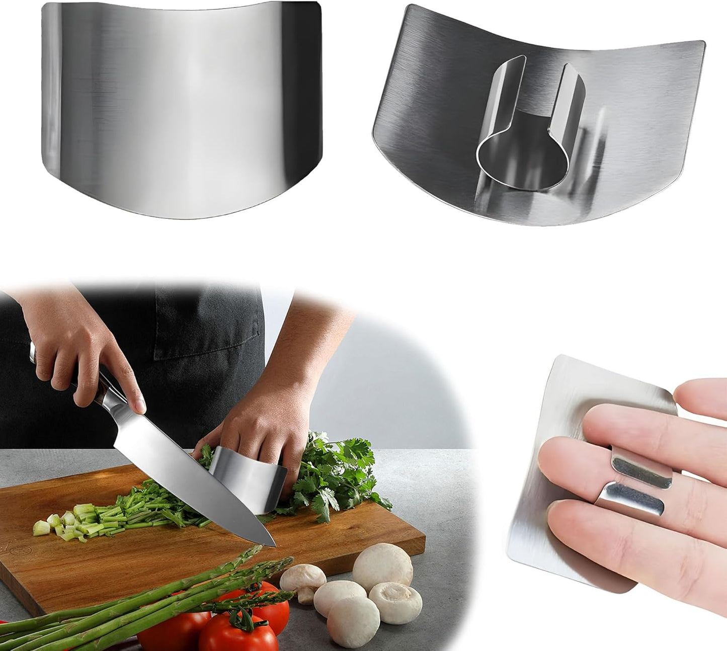 2026 New Stainless Steel Finger Guard, Multifunctional Finger Protector for Cutting Food, Avoid Hurting Kitchen Tools (2 Pcs)