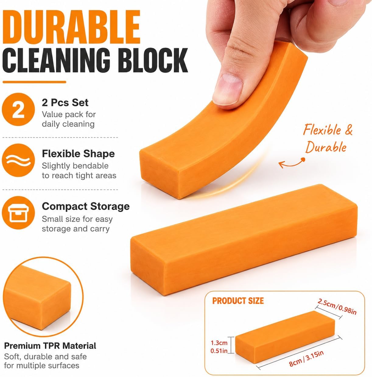 2Pcs Advanced Rust and Stain Remover Erasers, Cleaning Miracle Bathrooms and Kitchens