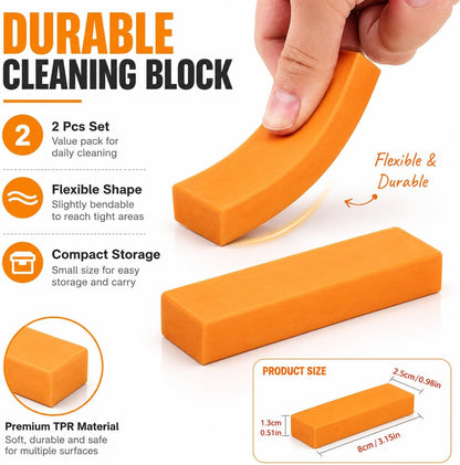 2Pcs Advanced Rust and Stain Remover Erasers, Cleaning Miracle Bathrooms and Kitchens
