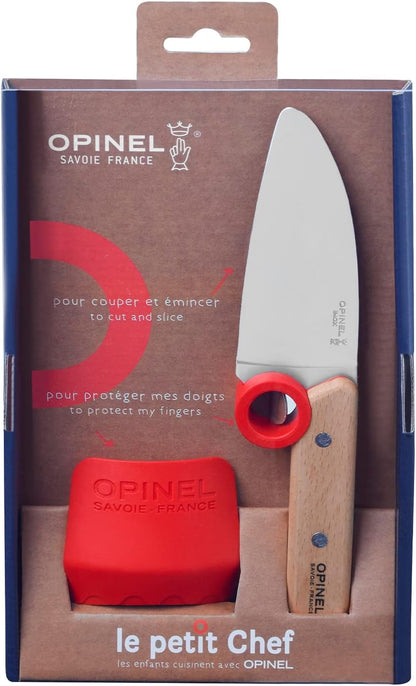 Le Petit Chef Knife Set, Chef Knife with Rounded Tip, Fingers Guard, For Children, Teaching Food Prep and Kitchen Safety, 2 Piece Set, Made in France