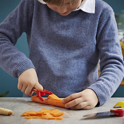 Le Petit Chef Knife Set, Chef Knife with Rounded Tip, Fingers Guard, For Children, Teaching Food Prep and Kitchen Safety, 2 Piece Set, Made in France