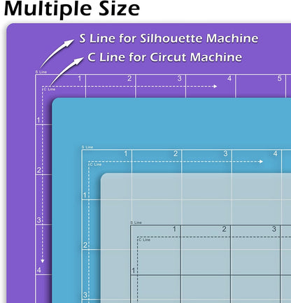 Cutting Mat Suit for Silhouette Cameo 3 Packs 12” x 12” - Light Grip Adhesive Cutting Mat Replacement Set Mats Vinyl Craft