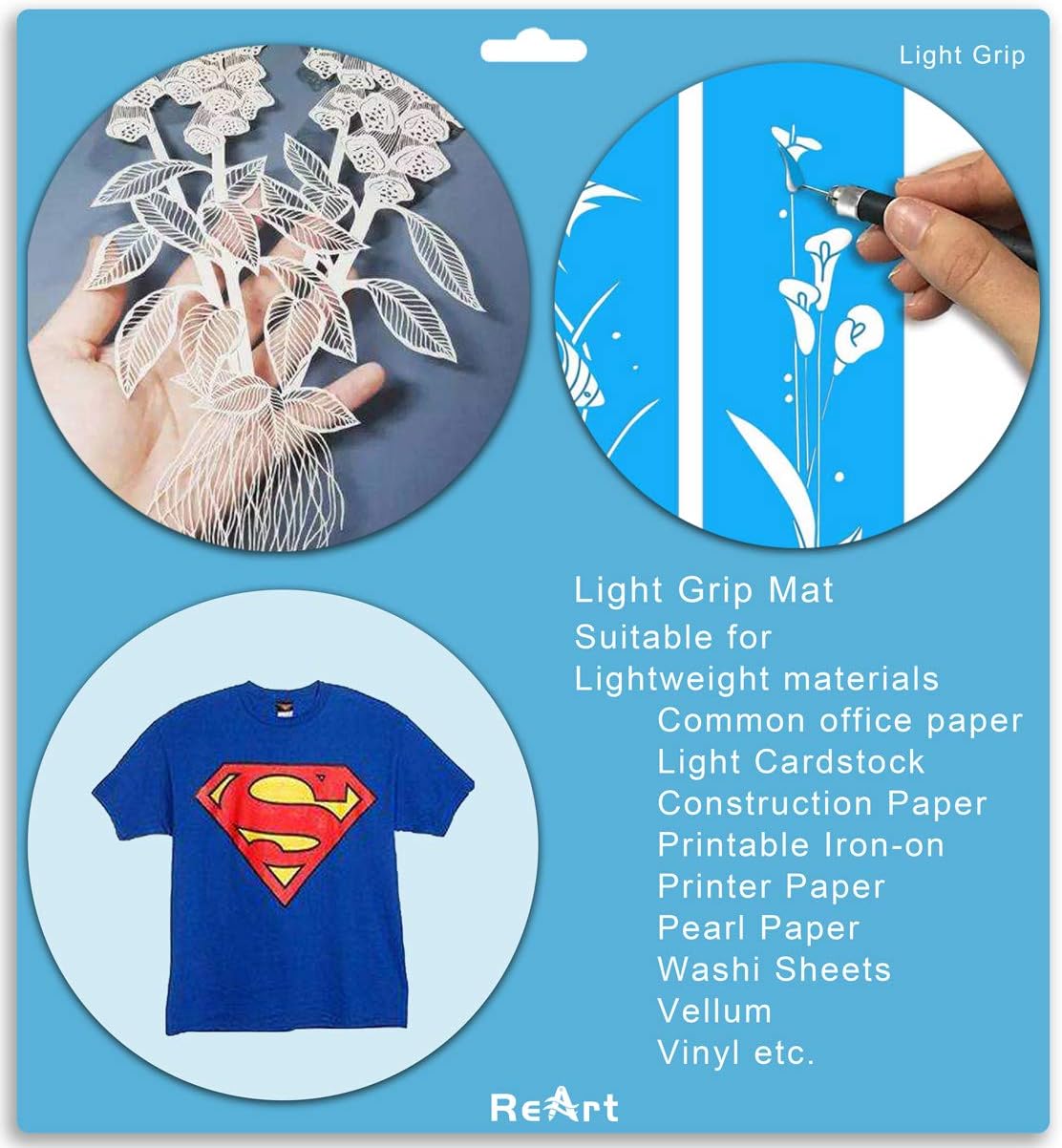 Cutting Mat Suit for Silhouette Cameo 3 Packs 12” x 12” - Light Grip Adhesive Cutting Mat Replacement Set Mats Vinyl Craft