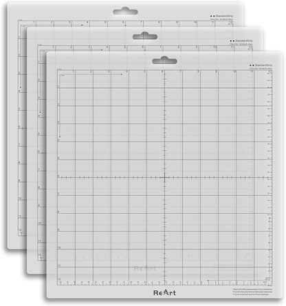 Cutting Mat Suit for Silhouette Cameo 3 Packs 12” x 12” - Light Grip Adhesive Cutting Mat Replacement Set Mats Vinyl Craft