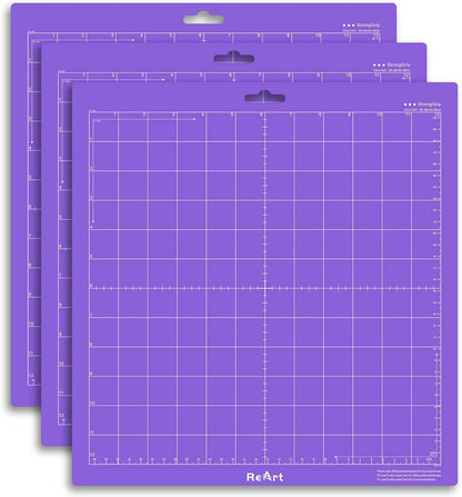 Cutting Mat Suit for Silhouette Cameo 3 Packs 12” x 12” - Light Grip Adhesive Cutting Mat Replacement Set Mats Vinyl Craft