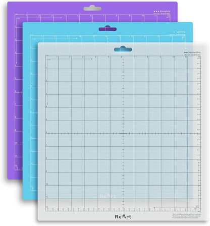 Cutting Mat Suit for Silhouette Cameo 3 Packs 12” x 12” - Light Grip Adhesive Cutting Mat Replacement Set Mats Vinyl Craft