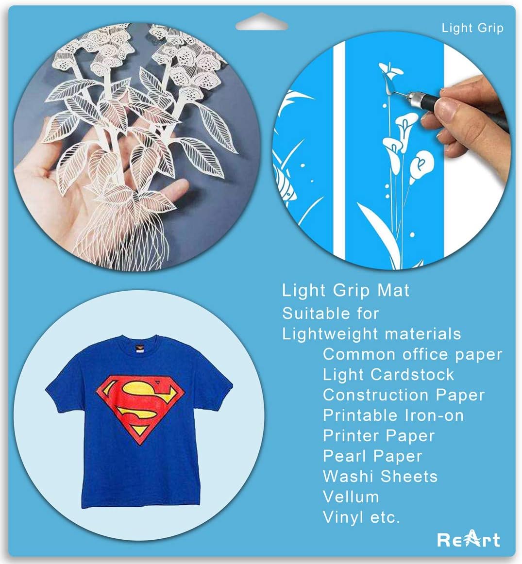 Cutting Mat Suit for Silhouette Cameo 3 Packs 12” x 12” - Light Grip Adhesive Cutting Mat Replacement Set Mats Vinyl Craft