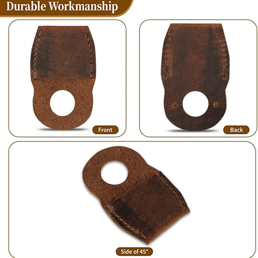 Handmade Leather Thumb Guard for Wood Carving – Full-Grain Leather Finger Protector, Carving & Whittling Safety Shield for Carpenters, Crafting, Woodworking Tools (Brown)