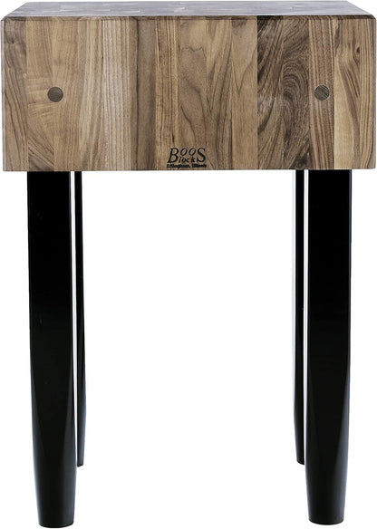 PCA2 Maple Wood End Grain Solid Butcher Block with Side Knife Slot, 24 Inches x 18 Inches x 10 Inch Top, 34 Inches Tall, Natural Maple Legs