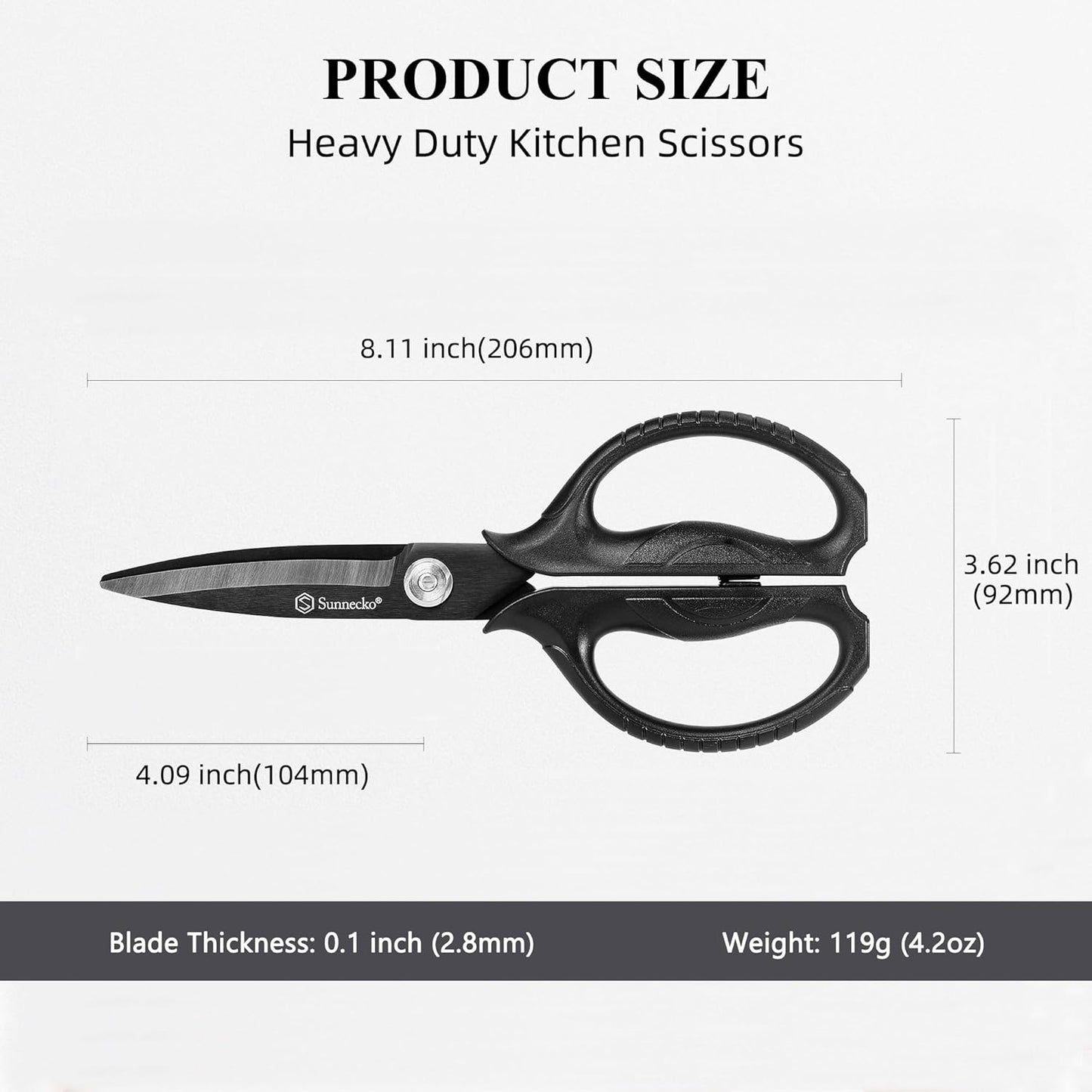 Kitchen Scissors All Purpose Heavy Duty Scissors Titanium Coated, Kitchen Shears for Food, Micro Serrated with Detachable Blades