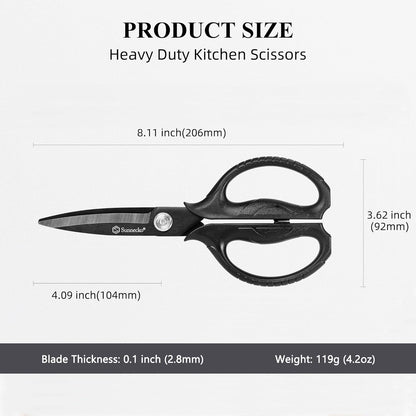Kitchen Scissors All Purpose Heavy Duty Scissors Titanium Coated, Kitchen Shears for Food, Micro Serrated with Detachable Blades