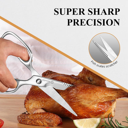 Kitchen Scissors All Purpose Heavy Duty Scissors Titanium Coated, Kitchen Shears for Food, Micro Serrated with Detachable Blades