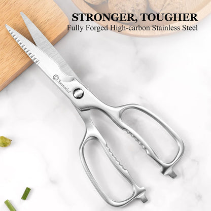Kitchen Scissors All Purpose Heavy Duty Scissors Titanium Coated, Kitchen Shears for Food, Micro Serrated with Detachable Blades