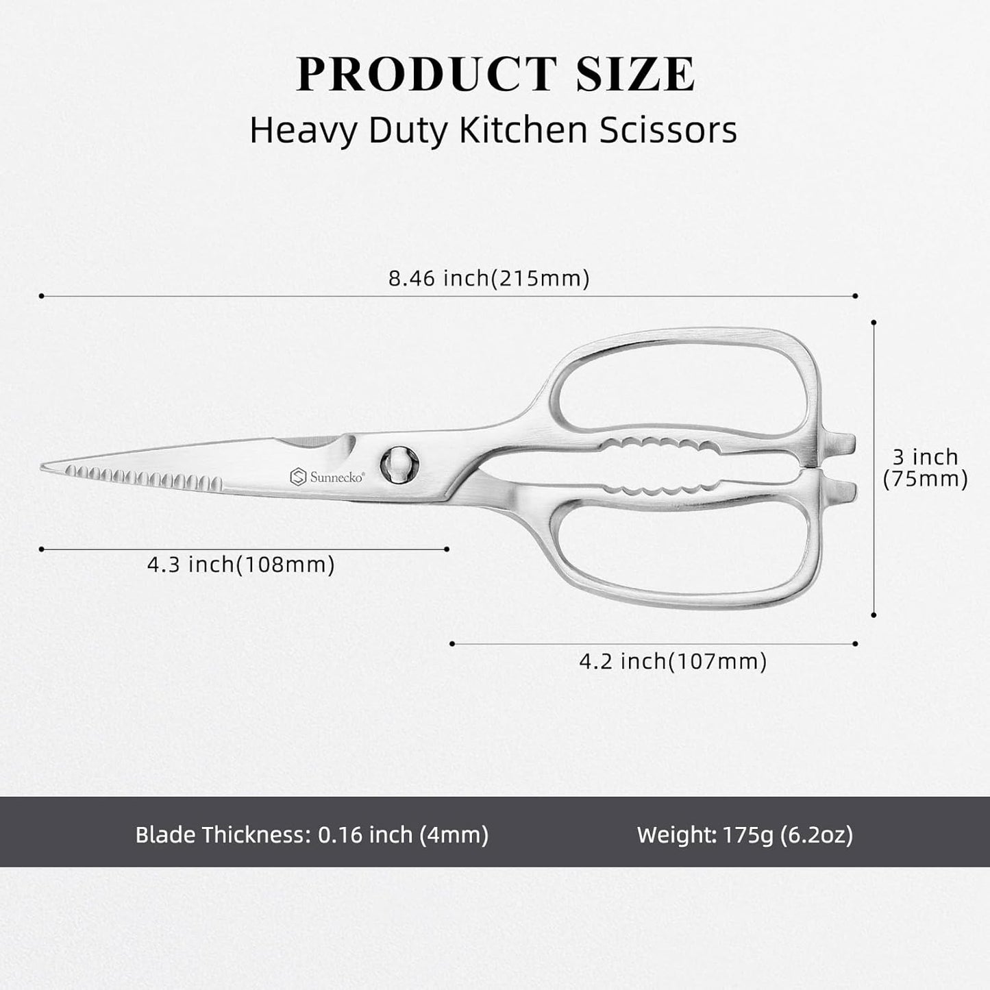 Kitchen Scissors All Purpose Heavy Duty Scissors Titanium Coated, Kitchen Shears for Food, Micro Serrated with Detachable Blades
