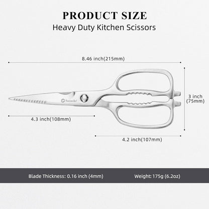 Kitchen Scissors All Purpose Heavy Duty Scissors Titanium Coated, Kitchen Shears for Food, Micro Serrated with Detachable Blades