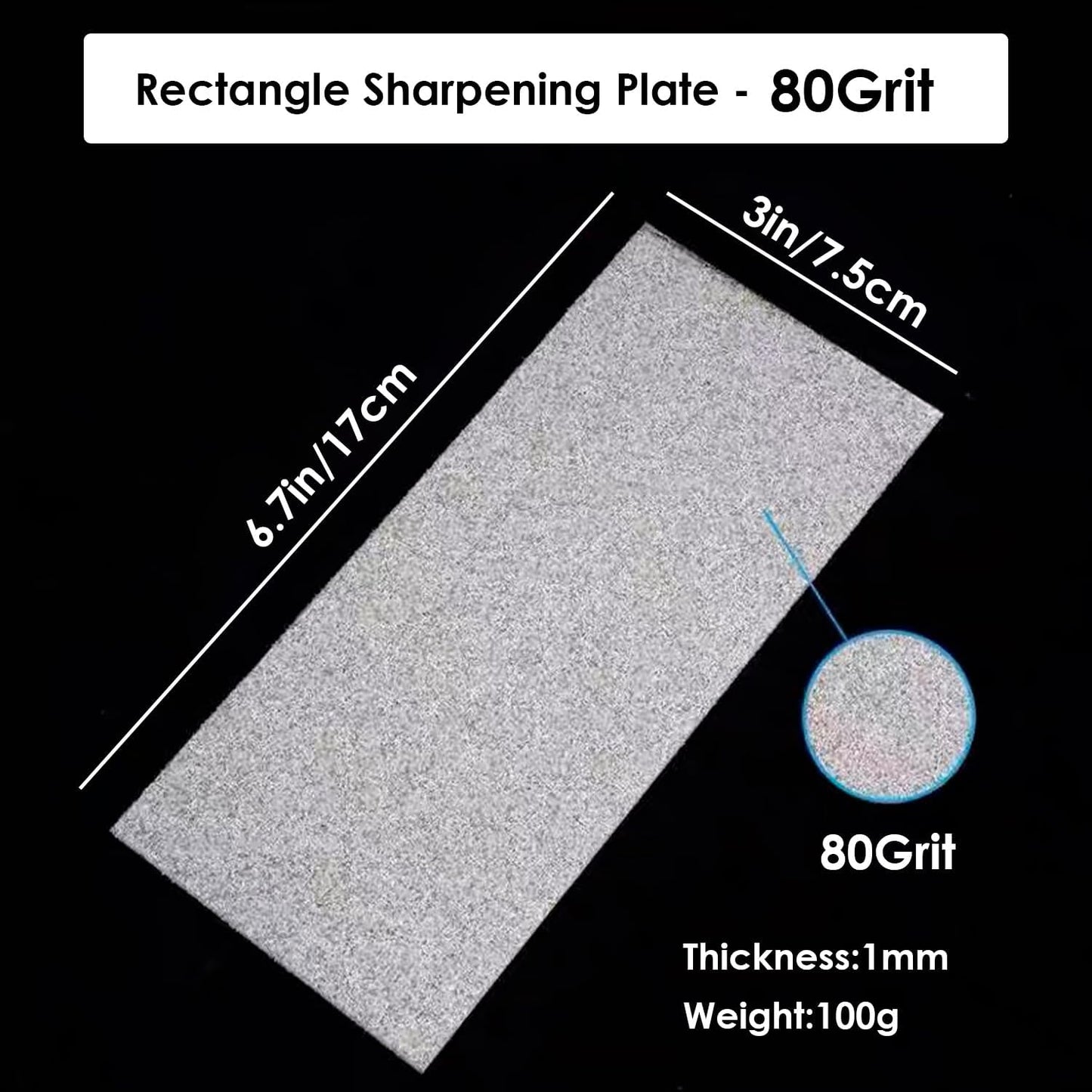Diamond Sharpening Stone, 80 Grit Thin Grinding Polishing Sharpening Plate Diamond Knife Sharpener Polishing Tool