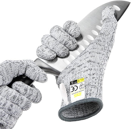Ultra Durable Series Cut Resistant Gloves - Cutting Gloves for Chefs, BBQ and Cooking - Level 5 Protection, Food Grade Safe Cut - Purple, Large Size