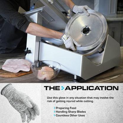 Ultra Durable Series Cut Resistant Gloves - Cutting Gloves for Chefs, BBQ and Cooking - Level 5 Protection, Food Grade Safe Cut - Purple, Large Size