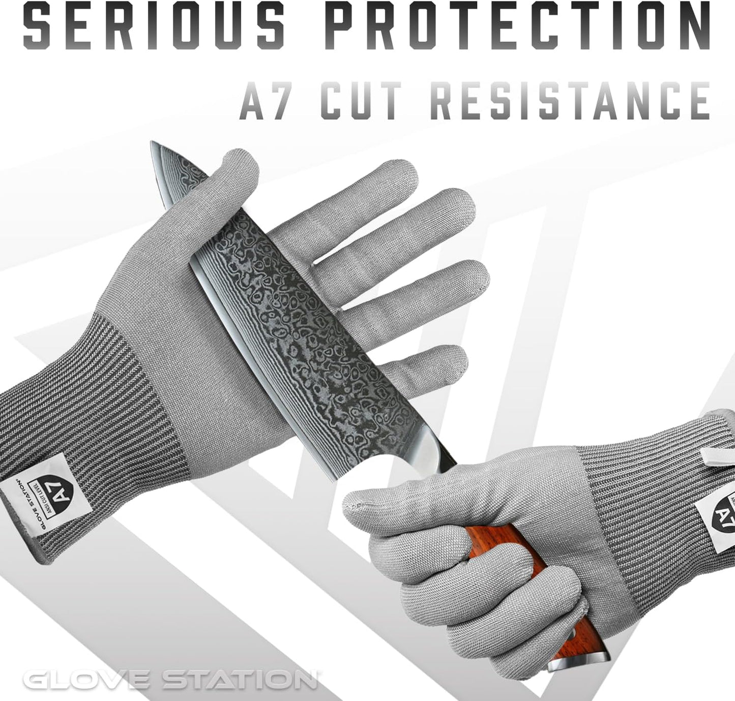 Ultra Durable Series Cut Resistant Gloves - Cutting Gloves for Chefs, BBQ and Cooking - Level 5 Protection, Food Grade Safe Cut - Purple, Large Size