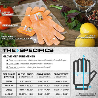 Ultra Durable Series Cut Resistant Gloves - Cutting Gloves for Chefs, BBQ and Cooking - Level 5 Protection, Food Grade Safe Cut - Purple, Large Size