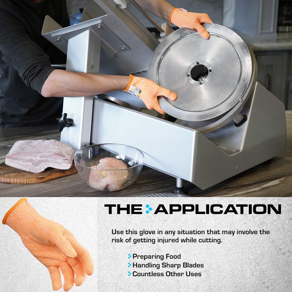 Ultra Durable Series Cut Resistant Gloves - Cutting Gloves for Chefs, BBQ and Cooking - Level 5 Protection, Food Grade Safe Cut - Purple, Large Size
