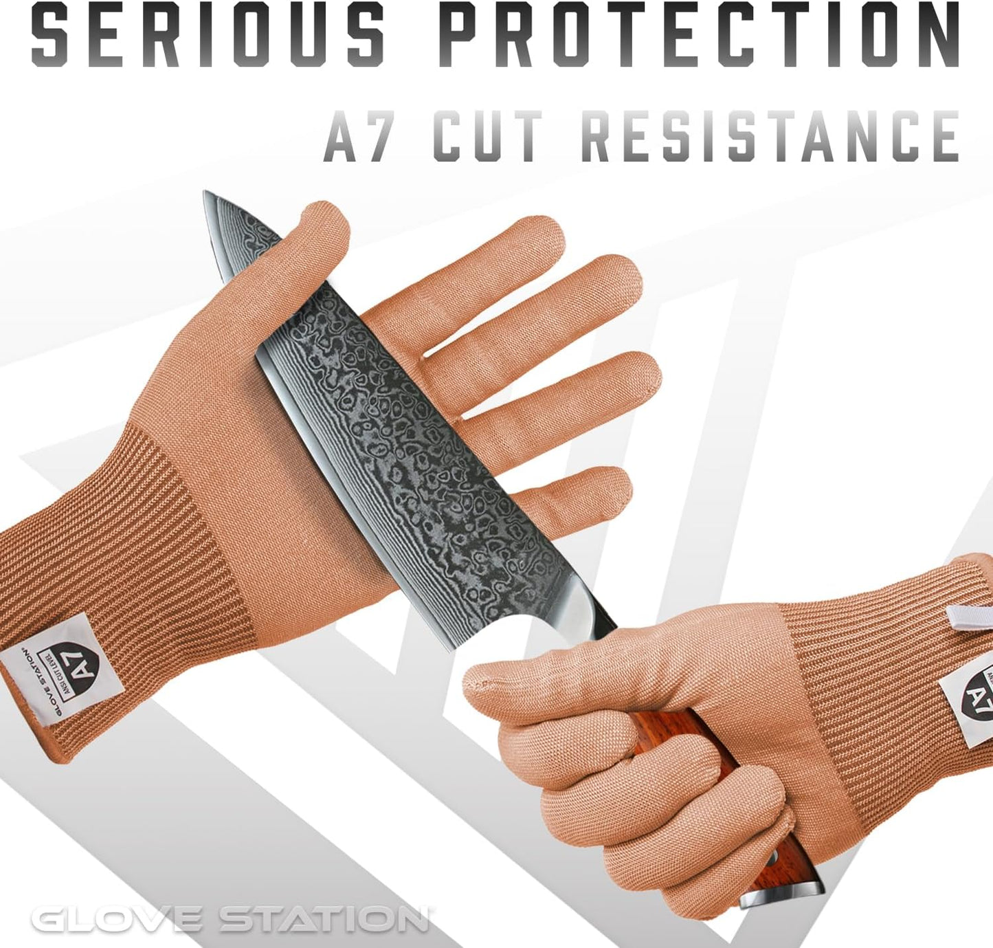 Ultra Durable Series Cut Resistant Gloves - Cutting Gloves for Chefs, BBQ and Cooking - Level 5 Protection, Food Grade Safe Cut - Purple, Large Size
