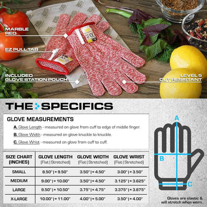 Ultra Durable Series Cut Resistant Gloves - Cutting Gloves for Chefs, BBQ and Cooking - Level 5 Protection, Food Grade Safe Cut - Purple, Large Size