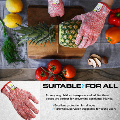 Ultra Durable Series Cut Resistant Gloves - Cutting Gloves for Chefs, BBQ and Cooking - Level 5 Protection, Food Grade Safe Cut - Purple, Large Size