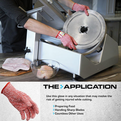 Ultra Durable Series Cut Resistant Gloves - Cutting Gloves for Chefs, BBQ and Cooking - Level 5 Protection, Food Grade Safe Cut - Purple, Large Size