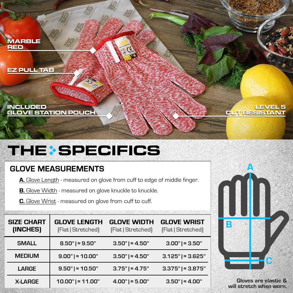 Ultra Durable Series Cut Resistant Gloves - Cutting Gloves for Chefs, BBQ and Cooking - Level 5 Protection, Food Grade Safe Cut - Purple, Large Size