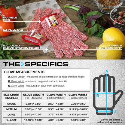Ultra Durable Series Cut Resistant Gloves - Cutting Gloves for Chefs, BBQ and Cooking - Level 5 Protection, Food Grade Safe Cut - Purple, Large Size