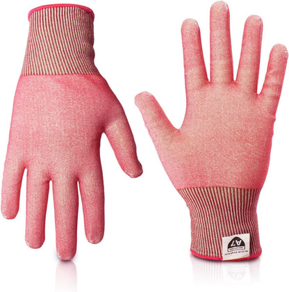 Ultra Durable Series Cut Resistant Gloves - Cutting Gloves for Chefs, BBQ and Cooking - Level 5 Protection, Food Grade Safe Cut - Purple, Large Size