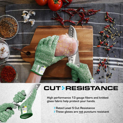 Ultra Durable Series Cut Resistant Gloves - Cutting Gloves for Chefs, BBQ and Cooking - Level 5 Protection, Food Grade Safe Cut - Purple, Large Size