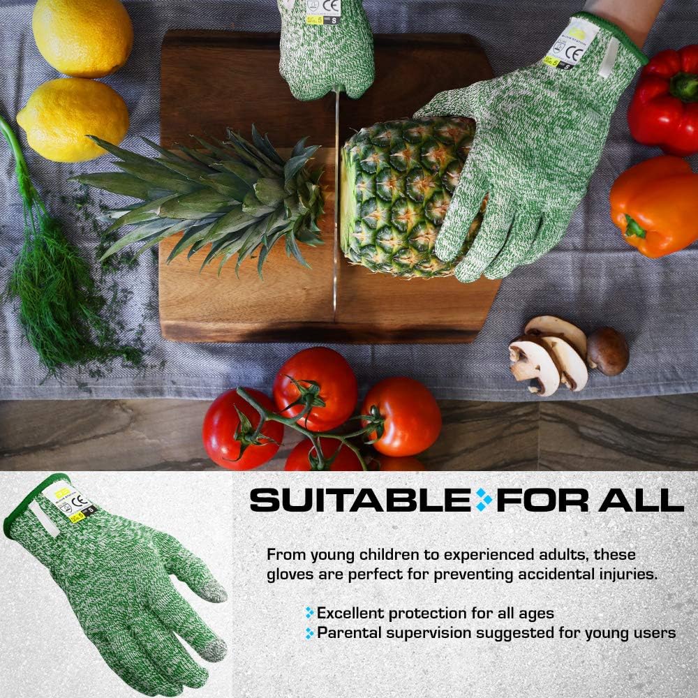 Ultra Durable Series Cut Resistant Gloves - Cutting Gloves for Chefs, BBQ and Cooking - Level 5 Protection, Food Grade Safe Cut - Purple, Large Size