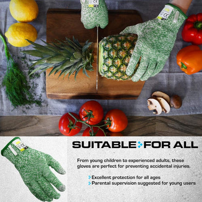 Ultra Durable Series Cut Resistant Gloves - Cutting Gloves for Chefs, BBQ and Cooking - Level 5 Protection, Food Grade Safe Cut - Purple, Large Size