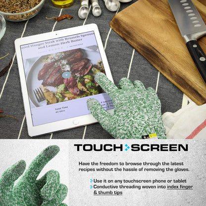 Ultra Durable Series Cut Resistant Gloves - Cutting Gloves for Chefs, BBQ and Cooking - Level 5 Protection, Food Grade Safe Cut - Purple, Large Size