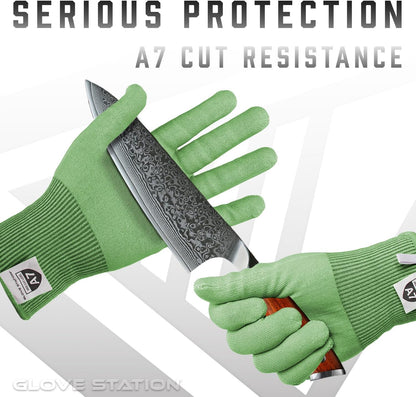Ultra Durable Series Cut Resistant Gloves - Cutting Gloves for Chefs, BBQ and Cooking - Level 5 Protection, Food Grade Safe Cut - Purple, Large Size