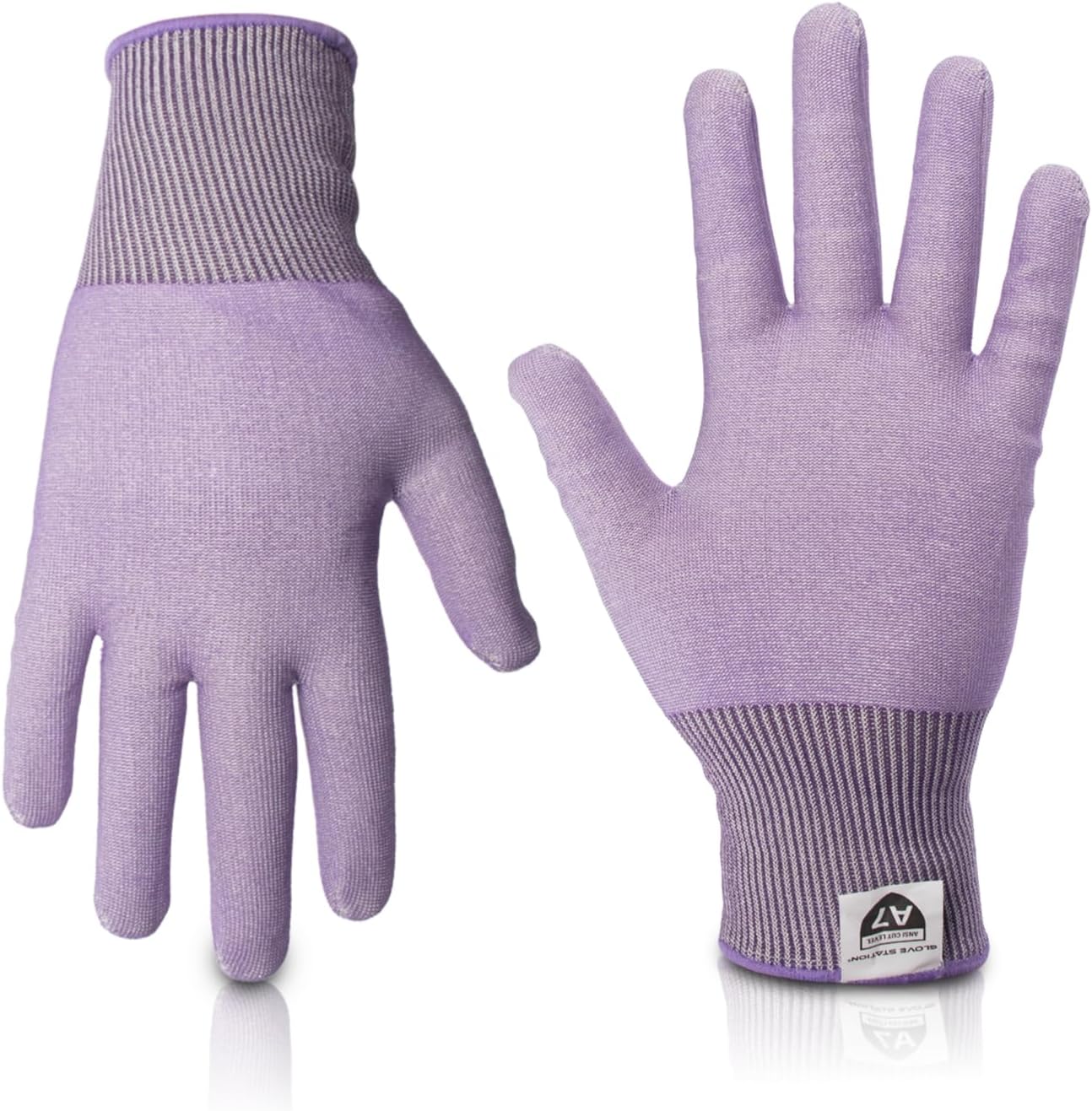 Ultra Durable Series Cut Resistant Gloves - Cutting Gloves for Chefs, BBQ and Cooking - Level 5 Protection, Food Grade Safe Cut - Purple, Large Size