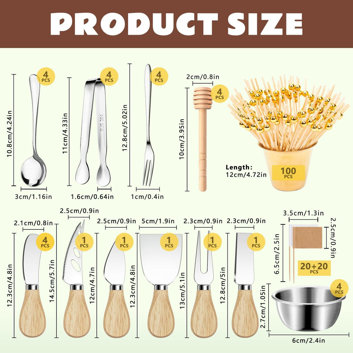 169 Pcs Charcuterie Boards Accessories Gold Charcuterie Utensils Cheese Butter Spreader Knife Set Small Serving Tongs Forks and Spoons Dipping Bowls Honey Dipper Toothpick Flags Cocktail Picks