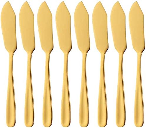 Cheese Butter Knife, Stainless Steel 18/10 6" Mini Desert Knives, Breakfast Slicer Sandwich Spreader,Set of 8