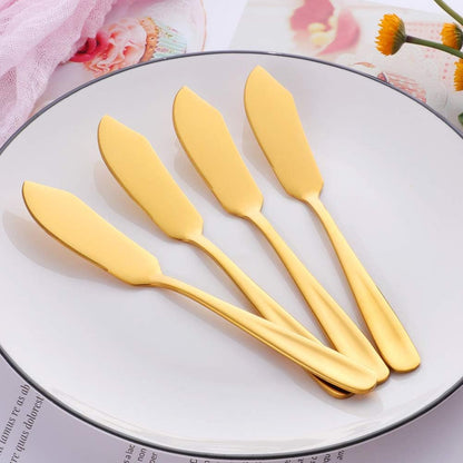 Cheese Butter Knife, Stainless Steel 18/10 6" Mini Desert Knives, Breakfast Slicer Sandwich Spreader,Set of 8