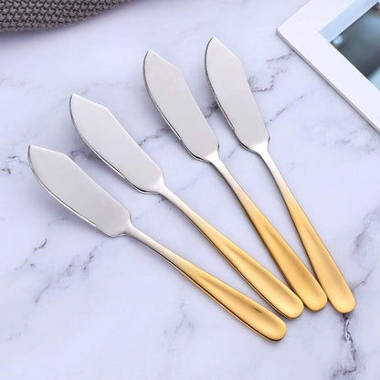 Cheese Butter Knife, Stainless Steel 18/10 6" Mini Desert Knives, Breakfast Slicer Sandwich Spreader,Set of 8