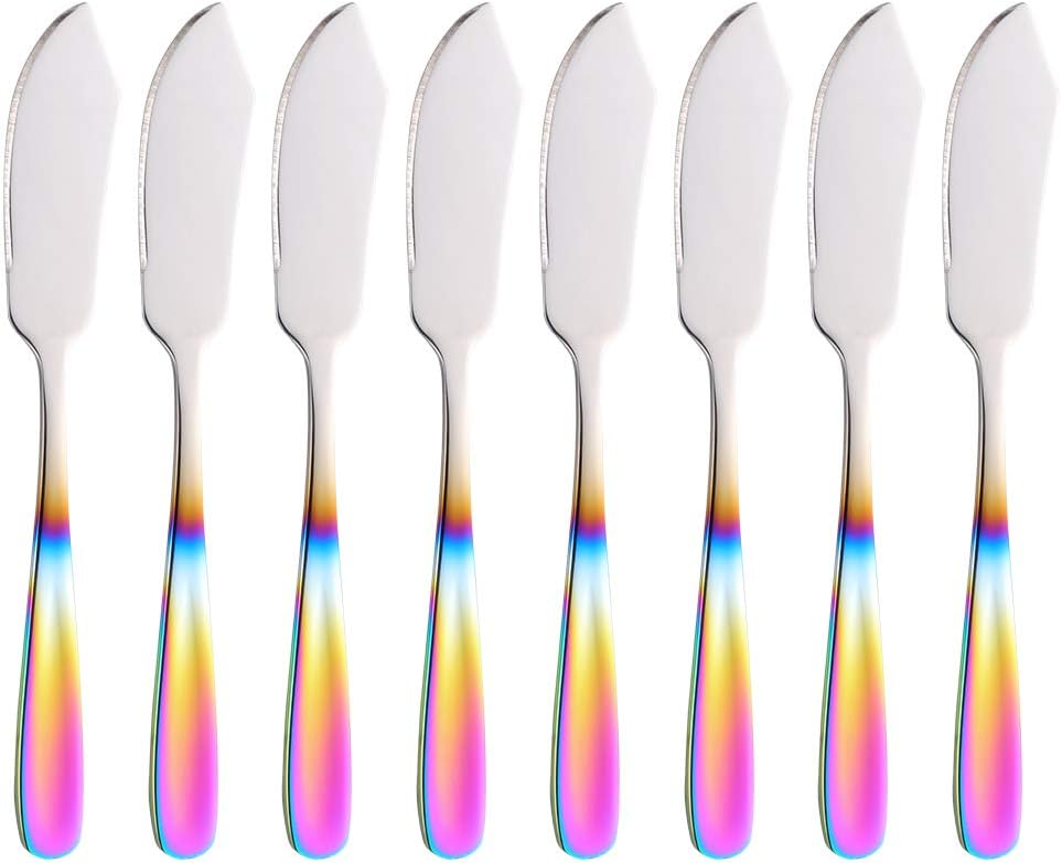 Cheese Butter Knife, Stainless Steel 18/10 6" Mini Desert Knives, Breakfast Slicer Sandwich Spreader,Set of 8