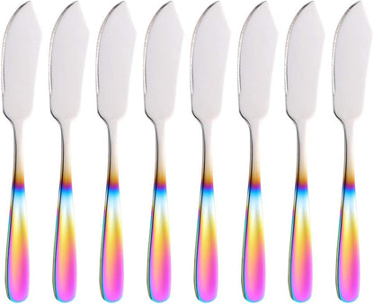 Cheese Butter Knife, Stainless Steel 18/10 6" Mini Desert Knives, Breakfast Slicer Sandwich Spreader,Set of 8
